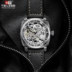 TEVISE T894 Watch Waterproof Automatic Hollow Out 894 Unique Skeleton Dial Genuine Leather Manual Mechanical Men's Male Watches - Image 3