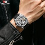 TEVISE T894 Watch Waterproof Automatic Hollow Out 894 Unique Skeleton Dial Genuine Leather Manual Mechanical Men's Male Watches - Image 2